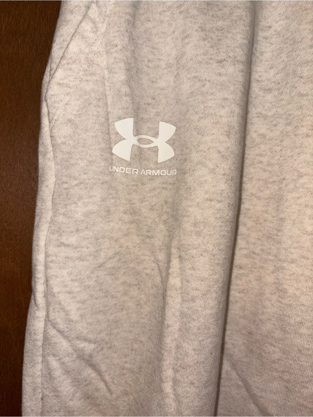 Under Armour Men's Heather Gray Crewneck Sweatshirt with White Logo
